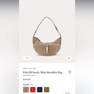 Ralph Lauren Polo ID Suede Mini Shoulder Bag